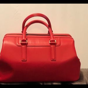 Talbots Red Leather Satchel Handbag